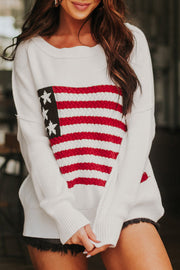 SALE - Susie American Flag Knit Sweater | Size XL