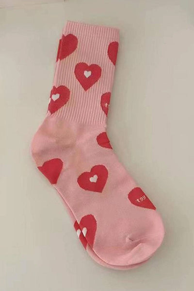 Sweetheart Print High Ankle Socks