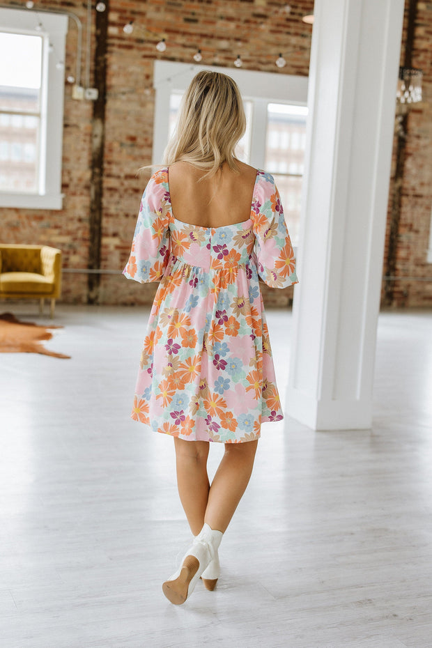 Tammy Floral Square Neck Babydoll Dress | S-XL