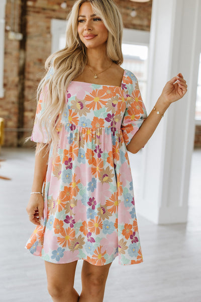 Tammy Floral Square Neck Babydoll Dress | S-XL PRE ORDER 4/18