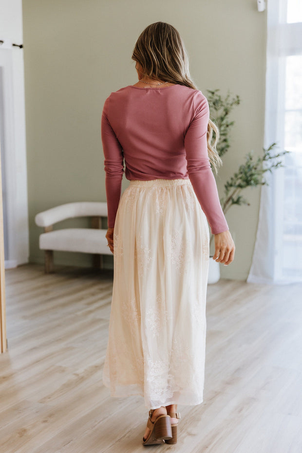 Tawny Mesh Overlay Skirt | DROPSHIP