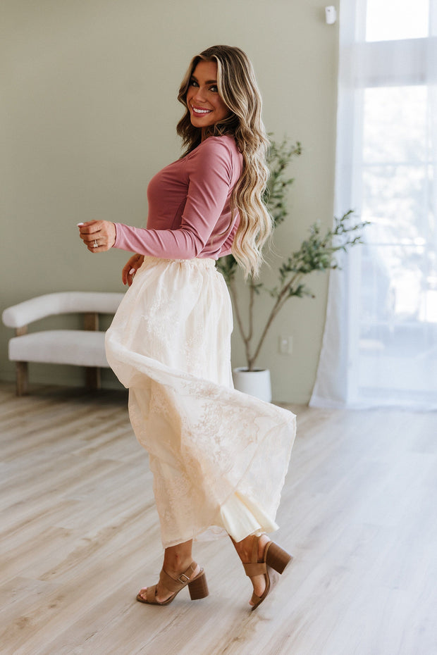 Tawny Mesh Overlay Skirt | DROPSHIP