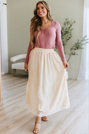 Tawny Mesh Overlay Skirt | DROPSHIP