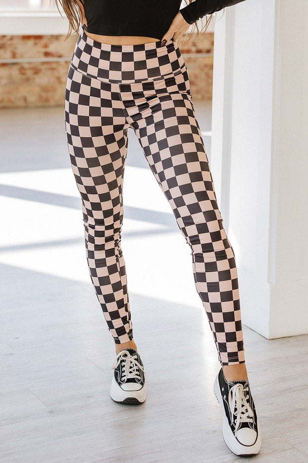 Taygon Checkered Pattern Leggings