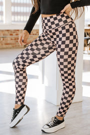 Taygon Checkered Pattern Leggings
