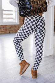 Taygon Checkered Pattern Leggings