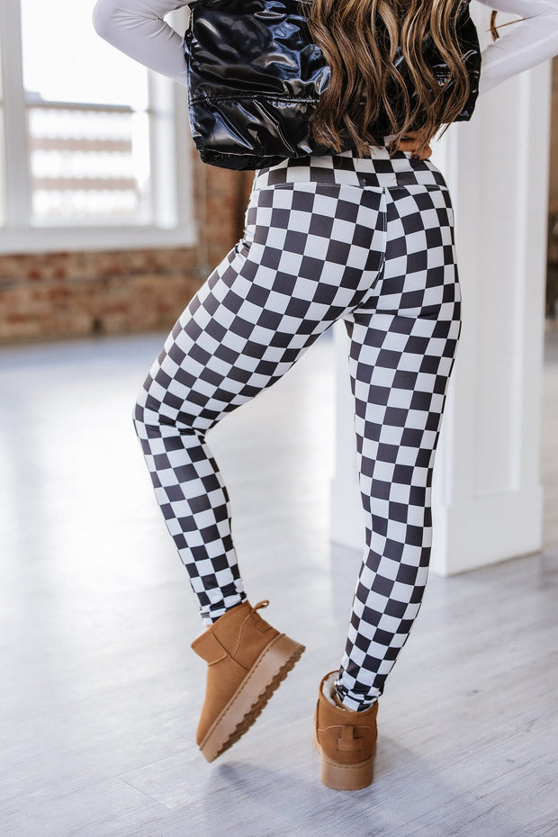 Taygon Checkered Pattern Leggings
