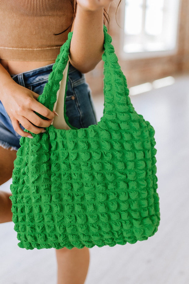 Textured Pleated Bubble Bag