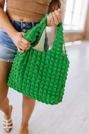 Textured Pleated Bubble Bag