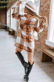 Tilly Plaid Ruffle Sleeve Shirt Dress | DROPSHIP