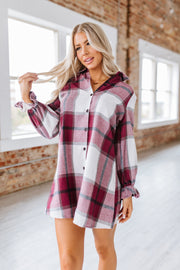 Tilly Plaid Ruffled Sleeve Shirt Dress | S-XL