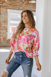 Torres Shirred Cuff Sleeve Blouse | S-XL PRE ORDER 6/24