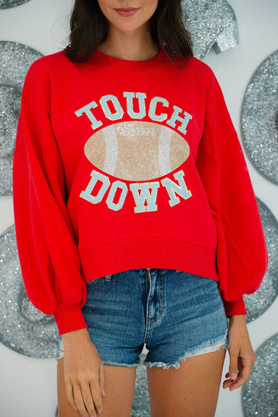 SALE - Touch Down Graphic Pullover Sweatshirt | Size Small