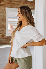 Trina Crinkled Collared Blouse | S-XL