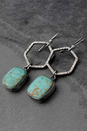 Turquoise Geometric Drop Earrings