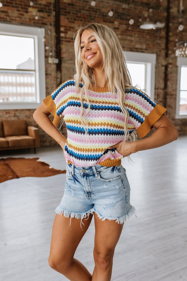 Vera Short Sleeve Knit Sweater | S-XL