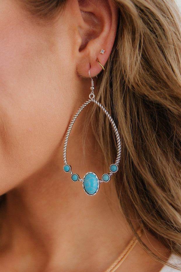 Vintage Turquoise Hook Earrings