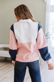 Vivienne Colorblock Henley Sweatshirt