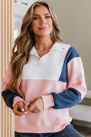 Vivienne Colorblock Henley Sweatshirt