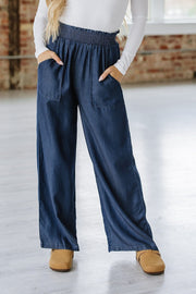 Walsh Smocked High Waist Wide Leg Jeans | S-XL