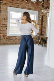 Walsh Smocked High Waist Wide Leg Jeans | S-XL