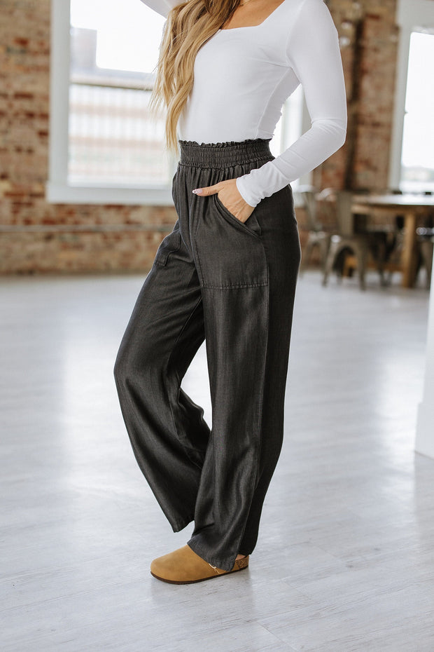 Walsh Smocked High Waist Wide Leg Jeans | S-XL