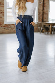 Walsh Smocked High Waist Wide Leg Jeans | S-XL