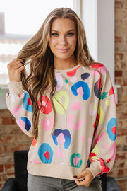 Colorful Leopard Print Pullover Sweatshirt | S-XL | PRE ORDER