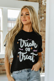 Trick Or Treat Bat Crew Neck T Shirt | PRE ORDER