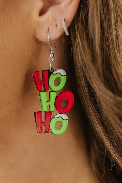 Ho Ho Ho Dangle Christmas Earrings