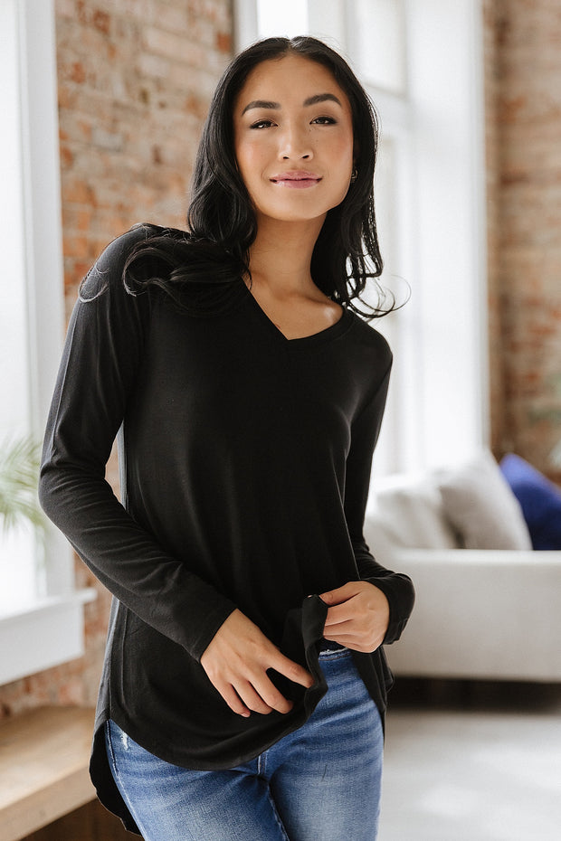 Long Sleeve V-Neck Swing Tunic | S-2XL