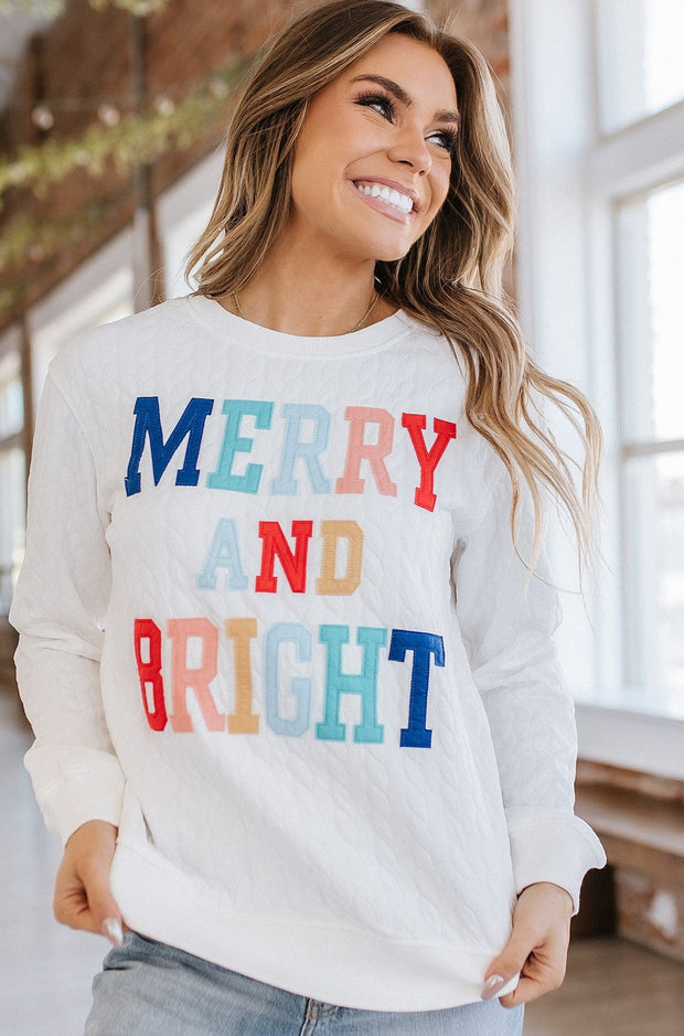 Merry & Bright Quilted Sweatshirt | S-3XL