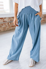 SALE - Zola Smocked Linen Pant | S-XL