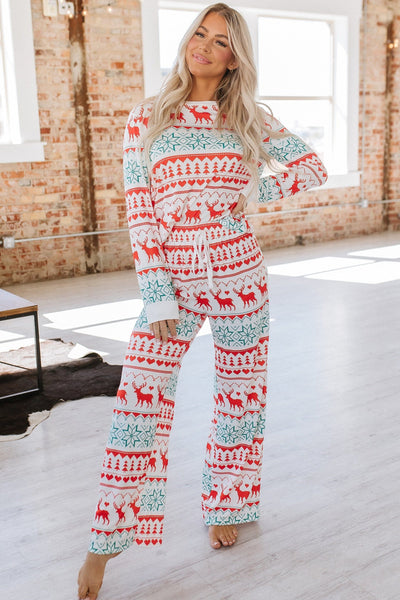 White Nordic Christmas Pajama Set | S-XL