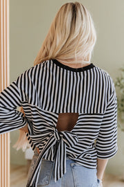 Wrenlee Striped Tie Back Top | DROPSHIP