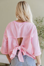 Wrenlee Striped Tie Back Top | DROPSHIP