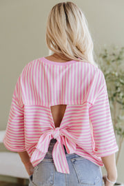 Wrenlee Striped Tie Back Top