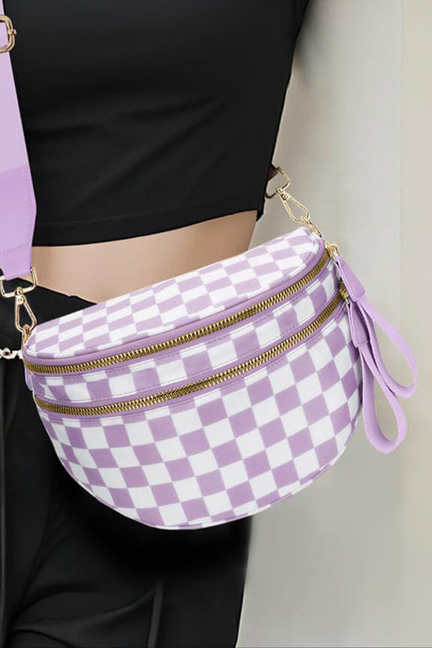 Zadie Checkered Print Large Crossbody Bag | DROPSHIP