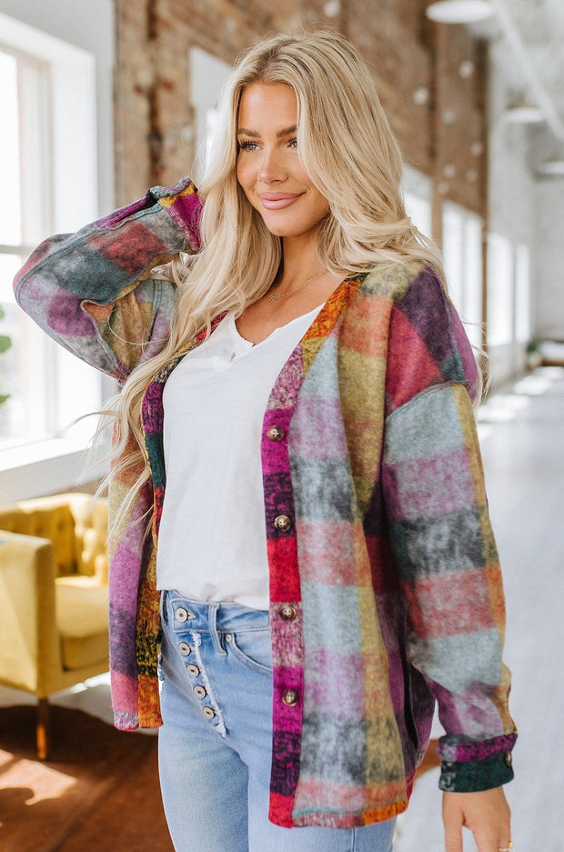 Zaylee Brushed Checkered Jacket | S-2XL