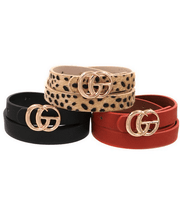 3 Pack Fashion Belts Liam & Company Belt One Size 24-32" Waist / Tan Cheetah