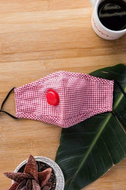 Adjustable Vented Mask Liam & Company Accessories Red Gingham