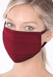 Cloth Face Masks Liam & Company Accessories One SIze / Dark Burgundy
