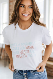Mama, Jesus, America Graphic Tee