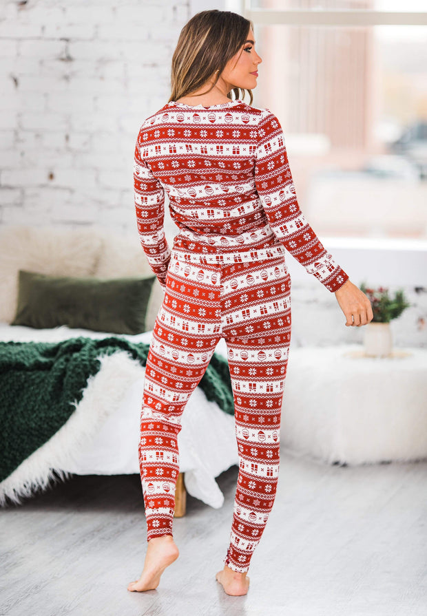 Nordic Fleece Lined Pajama Set -Size 3XL