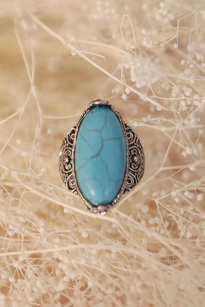 Turquoise Ring with Detailed Band | PRE ORDER