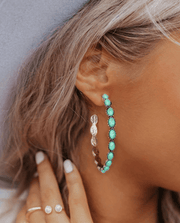 Western Turquoise Hoop Earrings